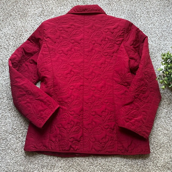 Croft & Barrow Women's Quilted Snap Button Jacket - Red - Picture 6 of 12